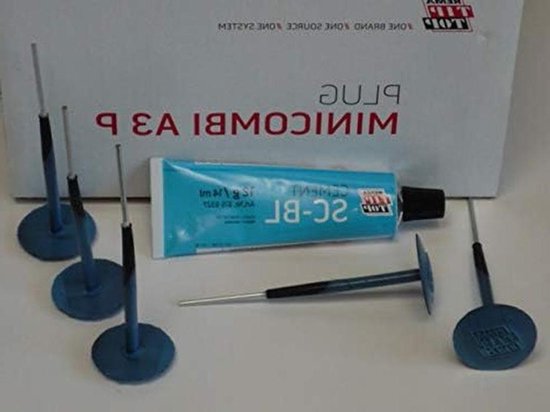 Minicombi Reparatie Set - Bandenreparatie Kit - Pech Onderweg - Gecombineerde Binnen- Buitenreparatie - 5 Stuks - Zwart