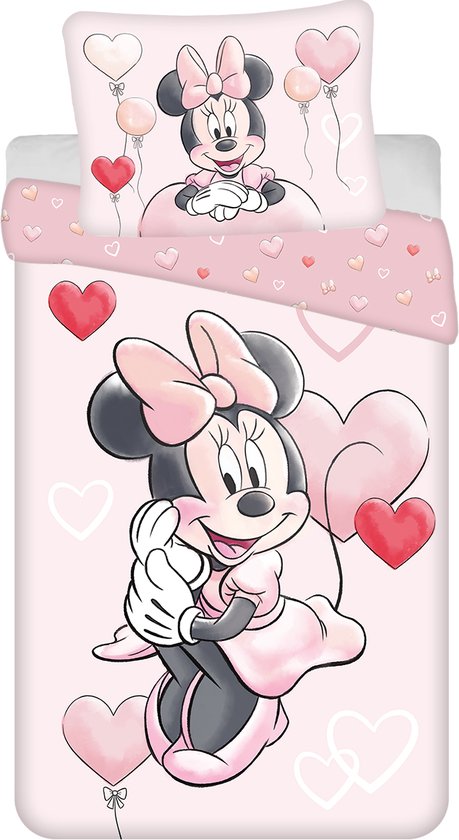 Minnie Mouse Dekbedovertrek Balloon - 140 x 200 cm - Katoen roze van Disney