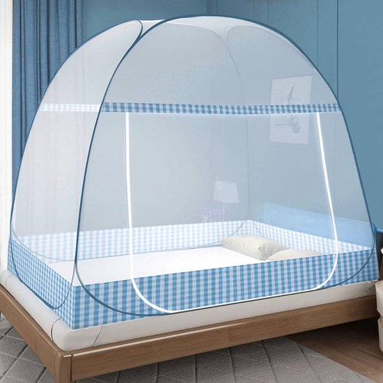 MIRA® Klamboetent- Muggentent - Klamboe tent 2 Persoons - Reisklamboe - Blauw - 190cm x 100cm x 100cm van Merkloos