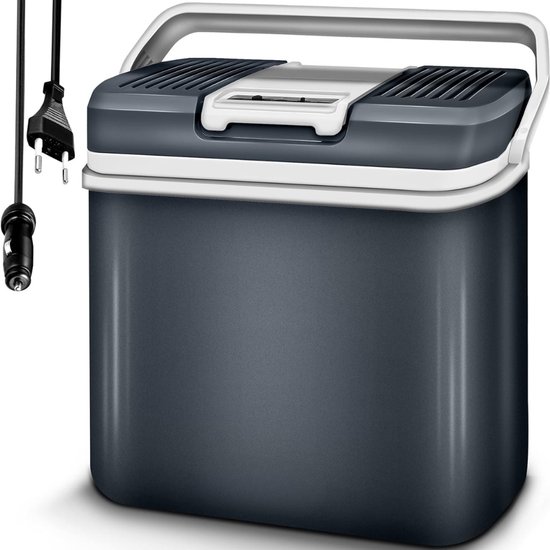 MIRA®Elektrische Koelbox - 40 Liter Koelbox Elektrisch 12V 230 Volt - Koelbox Auto - Grijs - 25cm x 40cm x 42cm