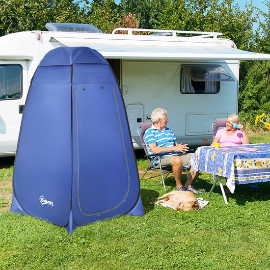 MIVRAY Pop-up Tent – 120 x 120 x 190 cm – Polyester – Donkerblauw – Draagbare Douchetent En Omkleedtent Voor Camping En Strand