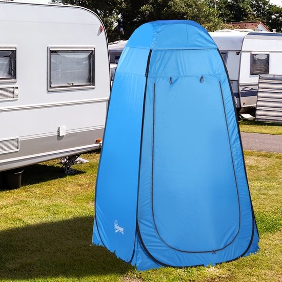 MIVRAY Tent – 120 x 120 x 190 cm – Pop-uptent Voor Douchen En Omkleden – Polyester – Blauw – Voor Camping Strand En Park – Met Binnenvakken