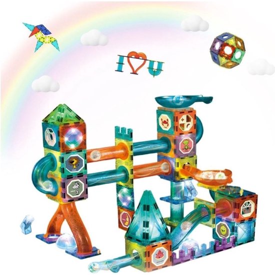 MKSS® Magnetische Knikkerbaan - Magnetic Tiles - Magnetisch Speelgoed - 75 Stuks van MKSS