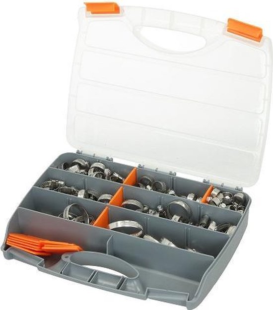 MMD Slangklemmen Assortiment 8 > 45 mm Roestvrijstaal 9 mm W4 (100 Stuks) van MMD