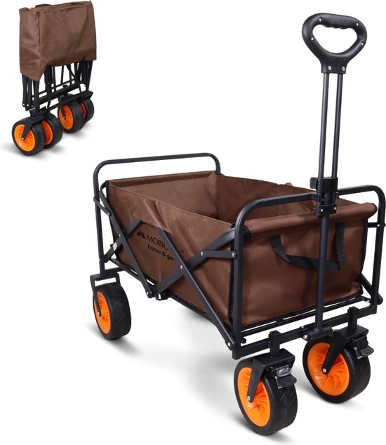 Mobiclinic Duna Pro Plus - Bolderkar Opvouwbaar Luchtbanden - Opvouwbaar - Strandtuintransportwagen - XL inhoud (10O L) - 100x58x60cm - Tot 100 kg draagvermogen - Brede 360º Wielen - Rood van Mobiclinic