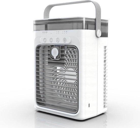 Mobiele Airco - Mini Koeler - Persoonlijke Verkoeling - Energiezuinig Model - 18.5 x 12.6 cm - Grijs