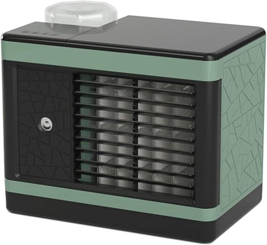 Mobiele Airco - Mini Koeler - Zomerse Koelte - Verwarmen Koelen - 1000 Gram - Groen Zwart