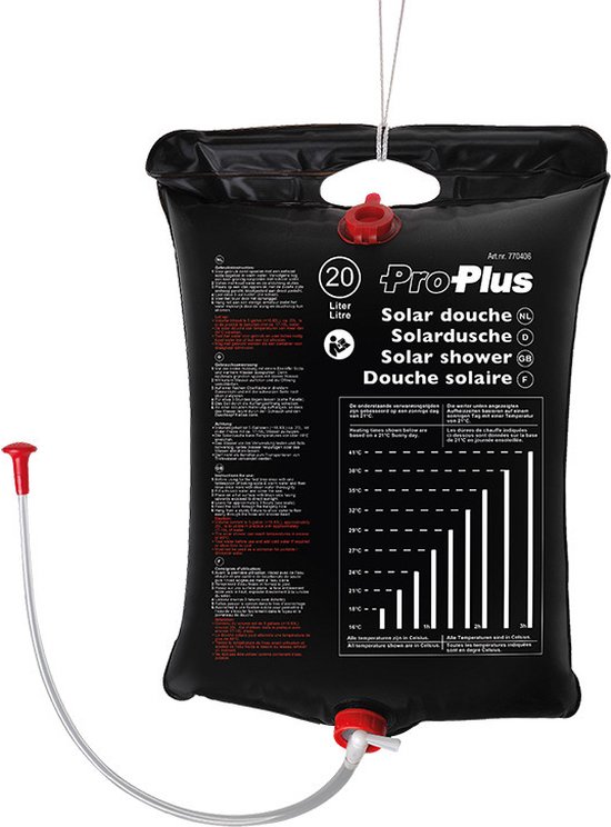 Mobiele buiten kampeer / camping solar douche waterzak- reisdouches - 20 liter - noodpakket oorlog - denk vooruit van MOB