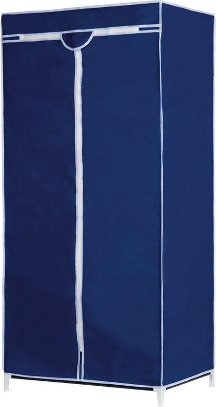 Mobiele opvouwbare kledingkast/garderobekast 160 cm blauw - Camping/zolder van MOB