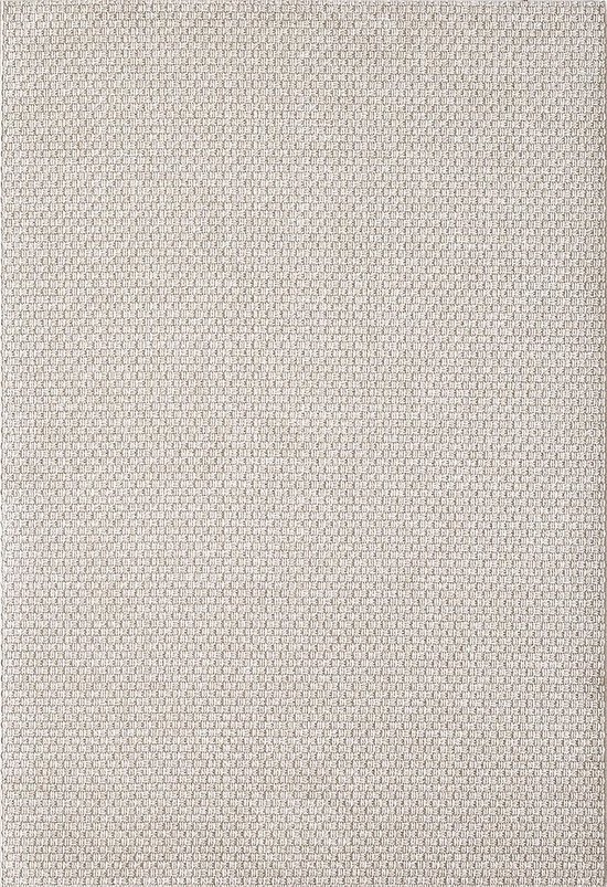 Moderne en design vloerkleden Beige 120x170 cm Plat geweven binnen-/buitenkleed met een duurzaam, gestructureerd patroon. Geschikt voor de woonkamer, het terras of het balkon