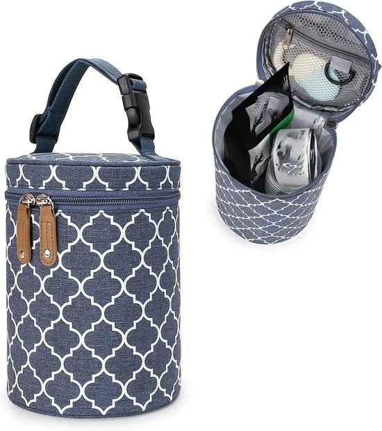 Moedermelkkoeltas - 14*19cm - Geïsoleerde babyflessenkoeltas - Geïsoleerde babyflessenkoeltas - Perfect voor camperreizen, kamperen, reizen en dagelijks gebruik - Blauw van Merkloos