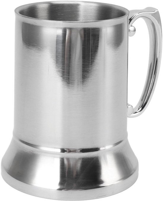 Mok 500ml Antislip - Roestvrijstalen Bierpul - Koffiemok - Reismok - Whiskybeker - Uniek Ontwerp