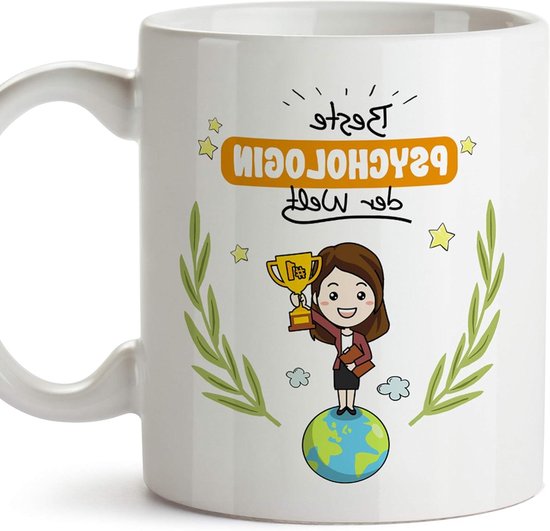Mok Psycholoog - Koffiemok Theeglas - Cadeau Geven - Magnetron Vaatwasserbestendig - 350 ml - Wit
