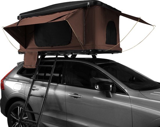 Monster Shop Auto Daktent - Robuust & Lichtgewicht - 2-3 Personen - Bruin van Merkloos