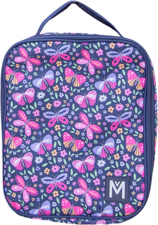 MontiiCo koeltas Large - thermo lunchtas - Butterflies van Merkloos