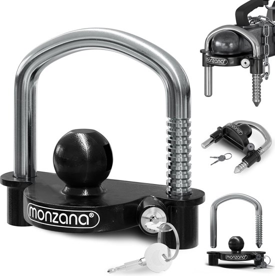 Monzana Disselslot - Verchroomd Staal incl. 2 Sleutels - Zwart van Monzana