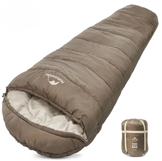 Mosh Stories Mummieslaapzak – Lente, Herfst & Winter - Slaapzak - Warm Polyester - Volwassenen - Comfort 0°C tot -10°C - Bruin van Merkloos