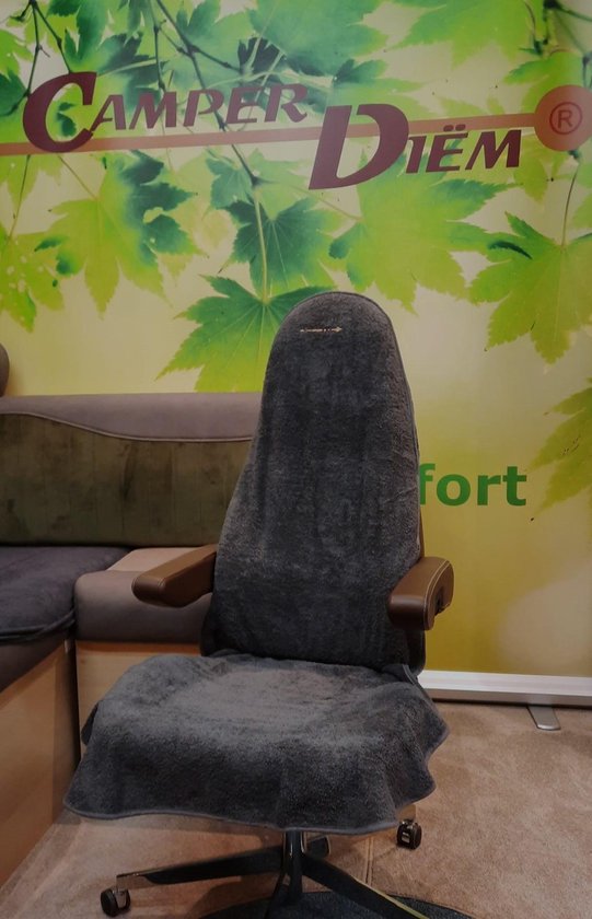 Motorhome, Camper Van en Bestelwagen 'The Cape' Antraciet Zware kwaliteit Badstof Universeel model voor cabinezetels met geïntegreerde gordel van Merkloos