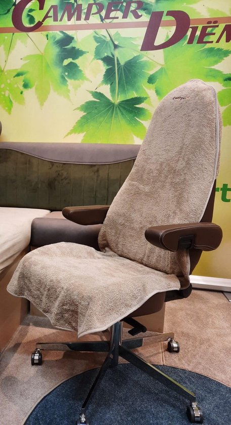 Motorhome, Camper Van en Bestelwagen 'The Cape' Camel Zware kwaliteit Badstof Universeel model voor cabinezetels met geïntegreerde gordel van Travellife