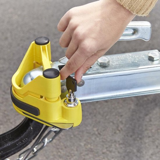 Mottez - Disselslot / trekhaakslot diefstalbeveiliging voor aanhanger / caravan van Merkloos