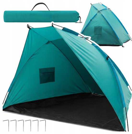 MOZY® - Strandtent - met Draagtas - 220 x 115 x 115 cm - Tent - Opvouwbaar - Zonwering - Windbescherming - Zonbescherming