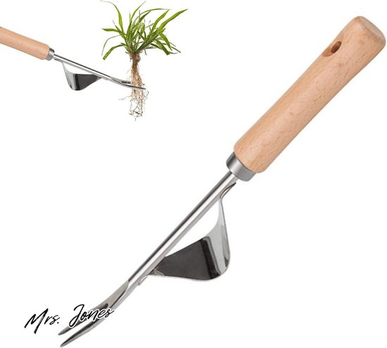 Mrs. Jones Roestvrij Stalen Onkruidsteker Handmatige Weeder Tuin Hand Weeder Vork Hand Onkruidtrekker Handwieder Paardebloem Remover Tool voor Graven Wieden Losmaken . van Mrs. Jones