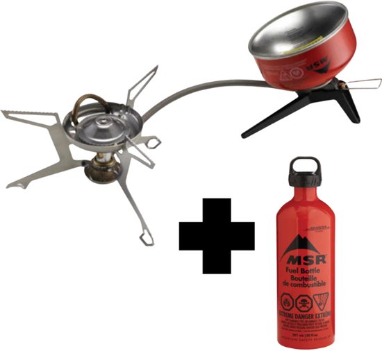 MSR - Whisperlite - Multi-Fuel - Brander + MSR 591 ml brandstoffles van Merkloos