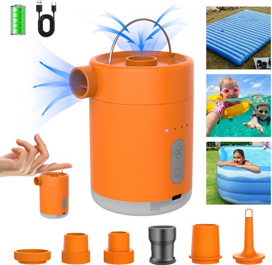 Multifunctionele draagbare buitenunit - Met draadloze luchtpomp & verlichting-Belle's product-oranje kleur van Merkloos