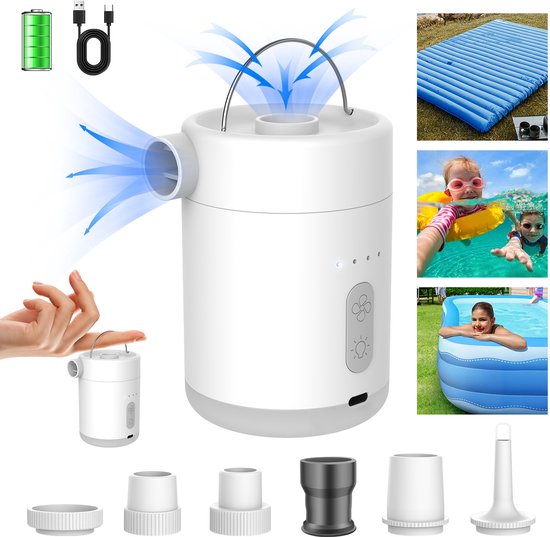 Multifunctionele draagbare buitenunit - Met draadloze luchtpomp & verlichting-Belle's product-Wit van Merkloos