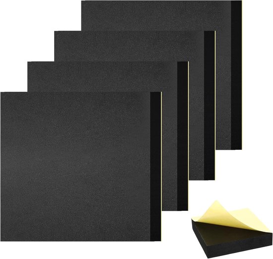 Multifunctionele Isolatie Mat van Schuim, Antislip Geluidsabsorberende Rol voor Creatieve Projecten, Zwart, 150 x 150 x 20 mm, Ideaal voor Klussen en Isolatie van Merkloos