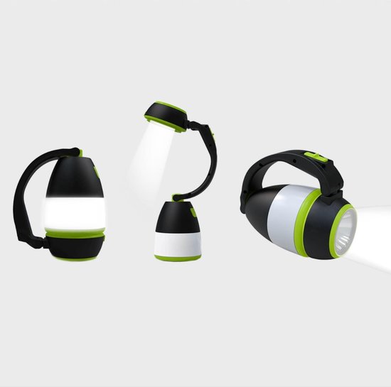 Multifunctionele Kampeerlamp, Outdoor verlichting ,campinglampen, Zaklantaarn Draadloos, USB-Oplaadbaar, Opvouwbaar en Uitklapbaar tot Bureaulamp, Leeslamp, Tentlamp, Noodverlichting - Ledlamp voor Binnen en Buiten - (Groen en Zwart) van Merkloos