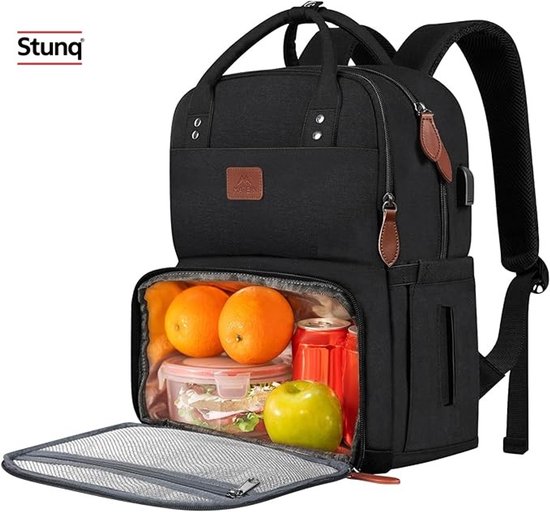 Multifunctionele laptoprugzak met geïsoleerd lunchvak en USB-aansluiting van Merkloos