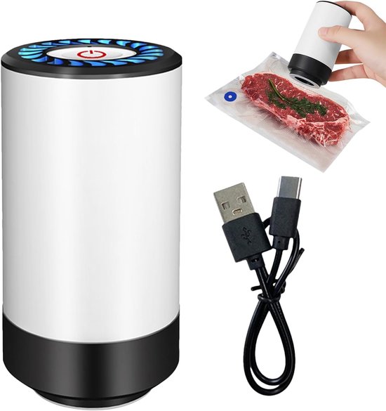Multifunctionele Mini Vacuümpomp met Type-C Oplaadpoort, Draagbare Elektrische Afzuiger voor Voedsel- en Kleding Vacuümzakken