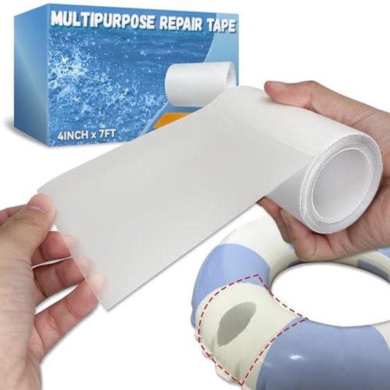 Multifunctionele Opblaasbare Reparatieset - Waterdichte Repair Tape 4 in x 18 m voor Zwembad, Luchtmatras, Tent, en Meer van Merkloos