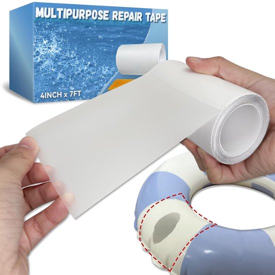 Multifunctionele Opblaasbare Reparatieset - Waterdichte Repair Tape 4 in x 18 m voor Zwembad, Luchtmatras, Tent, en Meer van Merkloos