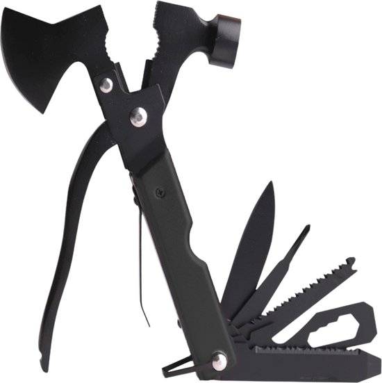 Multifunctionele Tenthamer - Outdoor - Kampeer - 9 in 1 Multitool - Bijl - Mes - Schroevendraaier - Campingaccessoires van Merkloos