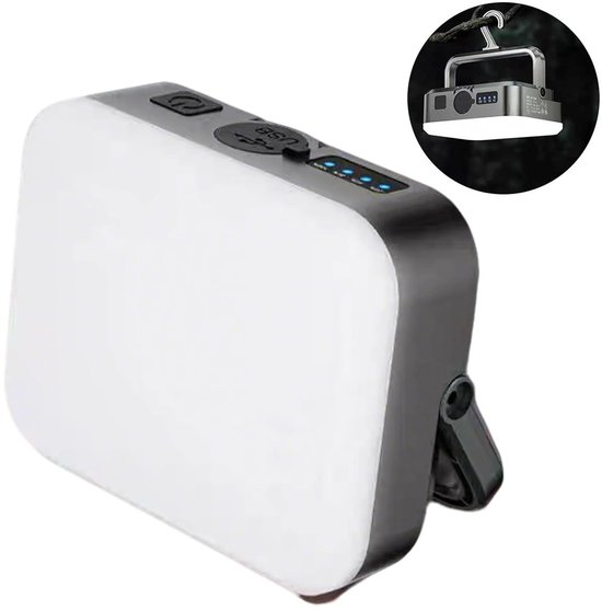 Multifunctionele, verstelbare lamp – een oplaadbare campinglamp met haken en magneten, waterdicht en ideaal voor kamperen en noodgevallen.