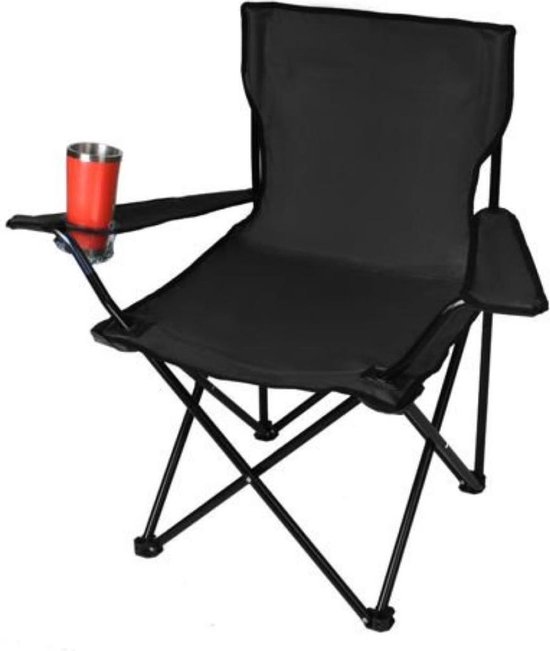 Multifunctionele Visstoel Opvouwbaar Met Rugleuning - (LxBxH) 44 x 80 x 80 cm - Camping Klapstoel / Vouwstoel, Strandstoel met Opslagbox - Draaggewicht tot 120kg van Merkloos