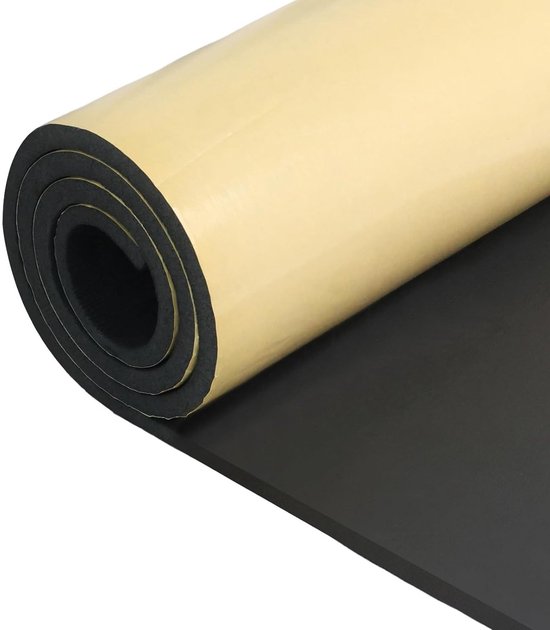 Multifunctionele zelfklevende neopreen isolatiemaat van 300 mm x 12 mm x 1,5 m, geluidsisolatie, schokabsorptie en antislip eigenschappen, zwart van Merkloos