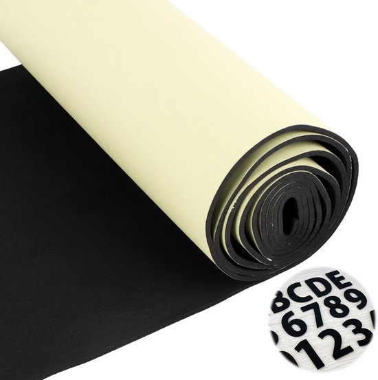 Multifunctionele zelfklevende schuimrol van neopreen, 40 cm x 200 cm x 6 mm, perfect voor knutselen, reparaties en afdichtingen, eenvoudig te snijden voor diverse projecten