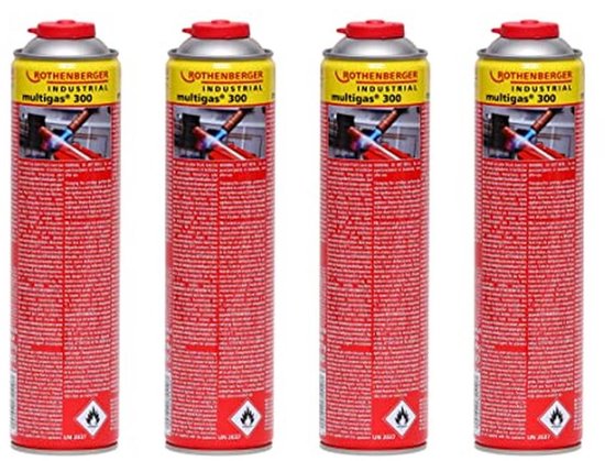 Multigas gaspatroon 600 ml 338g 7/16" EU-norm EN 417 zelfsluitend 4 stuks