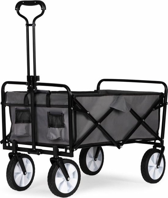 Multistore Bolderkar opvouwbaar 100L en 80kg draagkracht - strandkar - bolderwagen - 360º voorwielen - grijs van Multistore