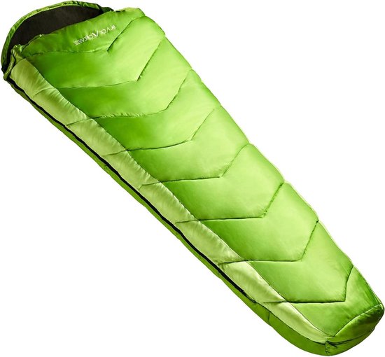 Mummie Slaapzak - Kampeer Slaapzak - Kamperen en Hiken - Waterafstotende Buitenkant - 215 x 75 cm - Groen