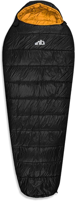 Mummie Slaapzak - Kampeerslaapzak Compact - Outdoor Avontuur - 3M Thinsulate Isolatie - 210x83 cm - Zwart