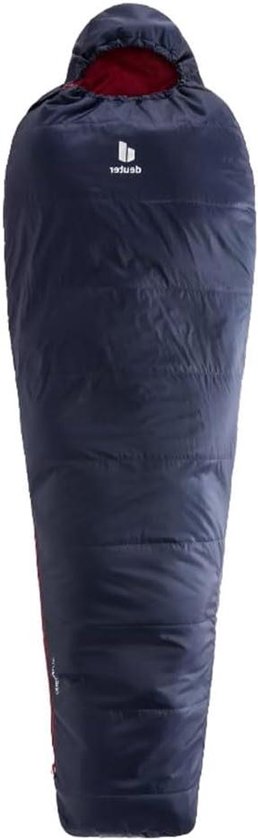 Mummie Slaapzak - Kampeerslaapzak Lichtgewicht - Kamperen en Wandelen - Zeer Klein Verpakkingsformaat - 185 cm - Navy Cranberry