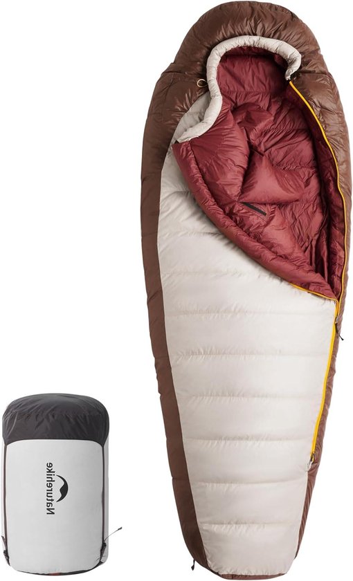 Mummie Slaapzak - Kampeerzak Dons - Buiten Overnachten - Waterafstotend Nylon - 190 x 75 cm - Kaki