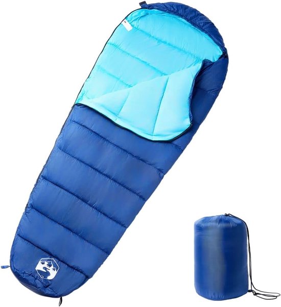 Mummie Slaapzak - Kampeerzak Outdoor - Comfortabel Slapen - Waterbestendige Buitenlaag - 215 x 85 cm - Marineblauw Blauw