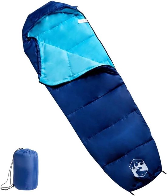 Mummie Slaapzak - Kampeerzak Outdoor - Kamperen en Reizen - Waterbestendig Materiaal - 222 x 74 cm - Marineblauw Blauw