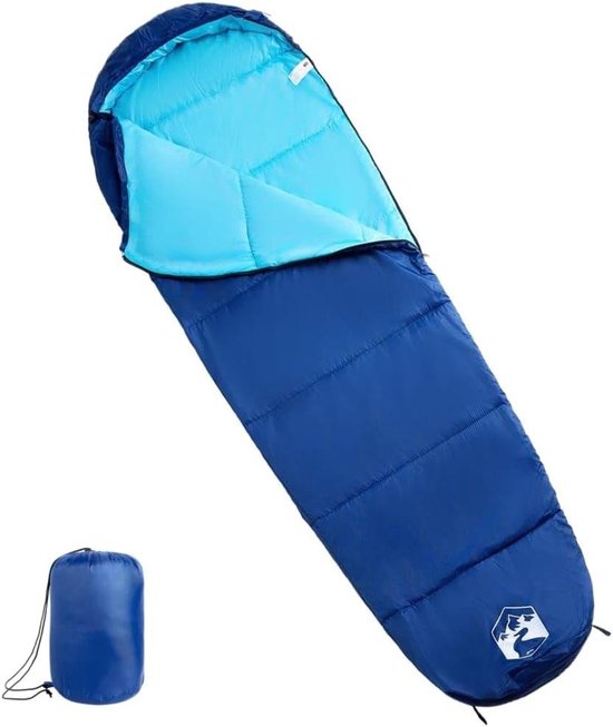 Mummie Slaapzak - Outdoor Slaapzak - Kamperen en Reizen - Waterbestendige Buitenschaal - 3 Seizoenen - Navy en Blauw