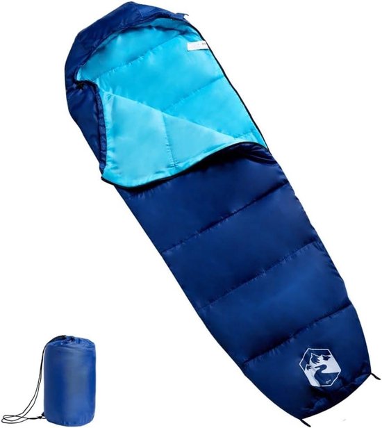 Mummie Slaapzak - Outdoor Slaapzak - Kamperen en Reizen - Waterbestendige Vulling - 194 x 68 cm - Marineblauw en Blauw